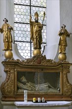 Decorated skeleton of a saint