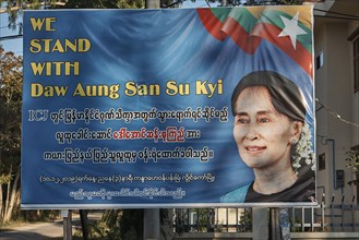 Election poster for Aung San Su Kyi