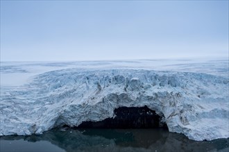 Aerial of the massive glacier of Alexandra land