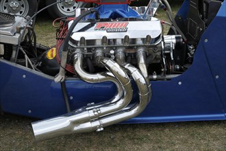 Nitro fuel engine of a race car