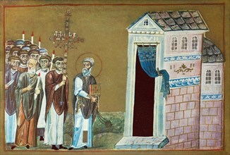 Byzantine miniature from the Menologion of Basileios I