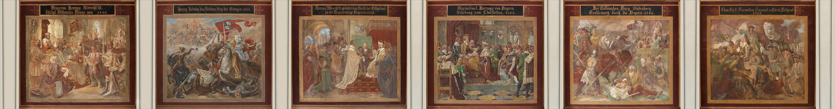 Six of sixteen murals: The Wittelsbach Cycle