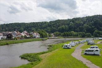 Camper site on the Weser