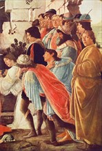 Detail of a group of distinguished Florentines in a painting by Sandro Botticelli