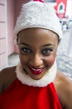 Woman in a christmas costum