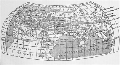 View of the Earth by the Greek mathematician and geographer Claudius Ptolemy
