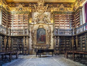 Interior of library in historic University of Coimbra
