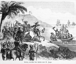 Cortez leaving the habor of San Jago