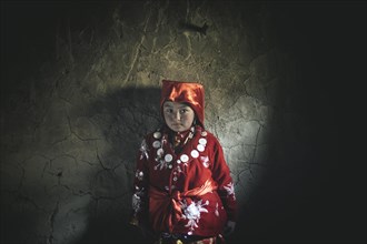 Girl in Kyrgyz traditional costume