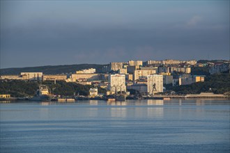 Overlook over Murmansk at sunset