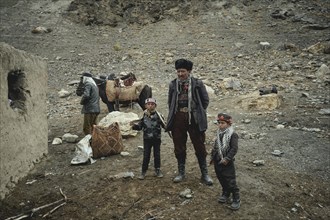 Kyrgyz nomad family during a rest