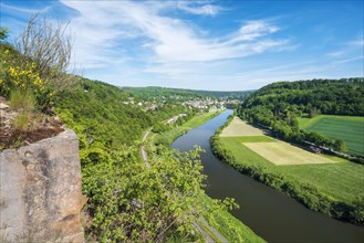 View from the Hannoversche Klippen on the Weser towards Bad Karlshafen