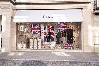 Dior shop with Union Jack flag