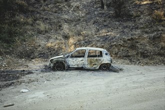Burnt out car