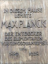 Max Planck Memorial Plaque