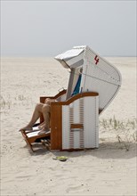 Beach chair at the beach