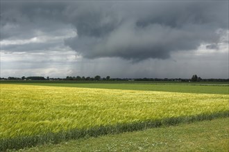 Storm clouds over farmland Province of Quebec