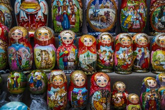 Russian dolls for sale as souvenir in Kiev or Kyiv capital of the Ukraine
