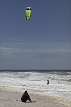 Kite surfer in the surf