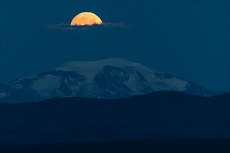 Moonrise over Snaefell Volcano
