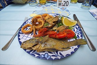Typical Mediterranean seafood platter