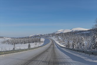 Snow covered Suntar-Khayata mountain Range