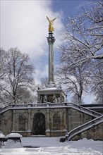 Peace angel or peace monument above the Prinzregent-Luitpold-Terrasse in the Maximiliansanlagen