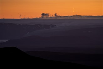 Moonrise over Langjoekull