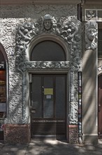 Art Nouveau entrance with decorative reliefs