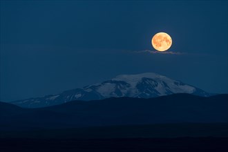Moonrise over Snaefell Volcano