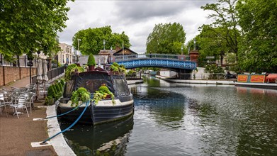 Canal with houseboat