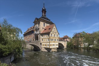 Old town hall built into the Regnitz River in 1461