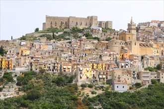 View of the mountain village of Caccamo