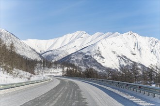 Snow covered Suntar-Khayata mountain Range