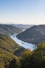 Overlook from Aggstein castle over the Danube. Wachau