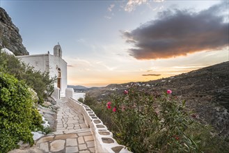 Greek Orthodox Chapel at sunset