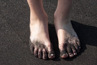 Sandy children's feet