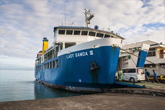 Lady samoa ferry between Upolo and SavaiÂ´i