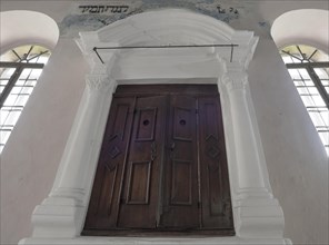 Closed Torah cabinet in the synagogue