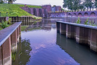 Lock on the Nogat river in the village of Biala Gora