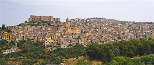 View of the mountain village of Caccamo