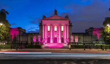 Pink illuminated museum Tate Britain