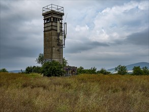 Former GDR watchtower at the border between Thuringia and Hesse