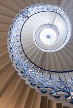 Spiral Staircase with Blue Railing