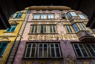 Facade of a historic town house in Laubengasse