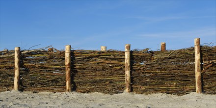 Fence made of brushwood branches for coastal protection