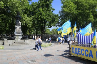 Alexander Pushikin monument at the beginning of Primorsky Boulevard