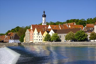 Old town of Landsberg am Lech with Lechwehr