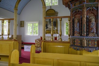 Church interior with pulpit