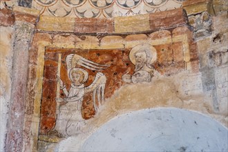 Wall paintings in the church of Jenzat village